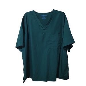 Prism Medical Scrub Top Unisex 5XL Green Ultra-Soft Brushed Fabric Scrub Shirt